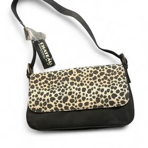 Chateau Leopard Print Black Shoulder Bag